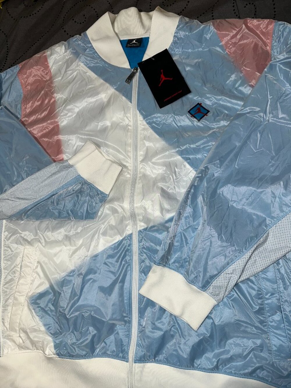 NIKE AIR JORDAN VINTAGE NYLON BLOUSON WHITE CLEAR JACKET SIZE 3XL MEN NWT $90.00